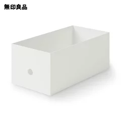 無印良品 再生ポリプロピレン入りファイルボックス・スタンダードタイプ・1/2・ホワイトグレー